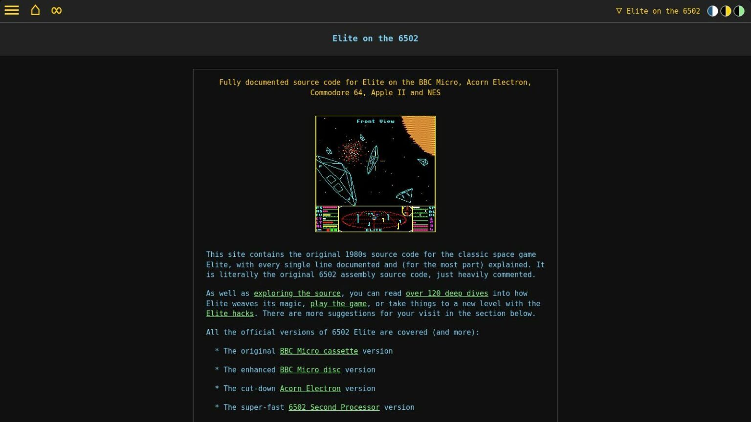 Fully Documented Source Code for Elite on the 6502 (BBC Micro, Acorn ...
