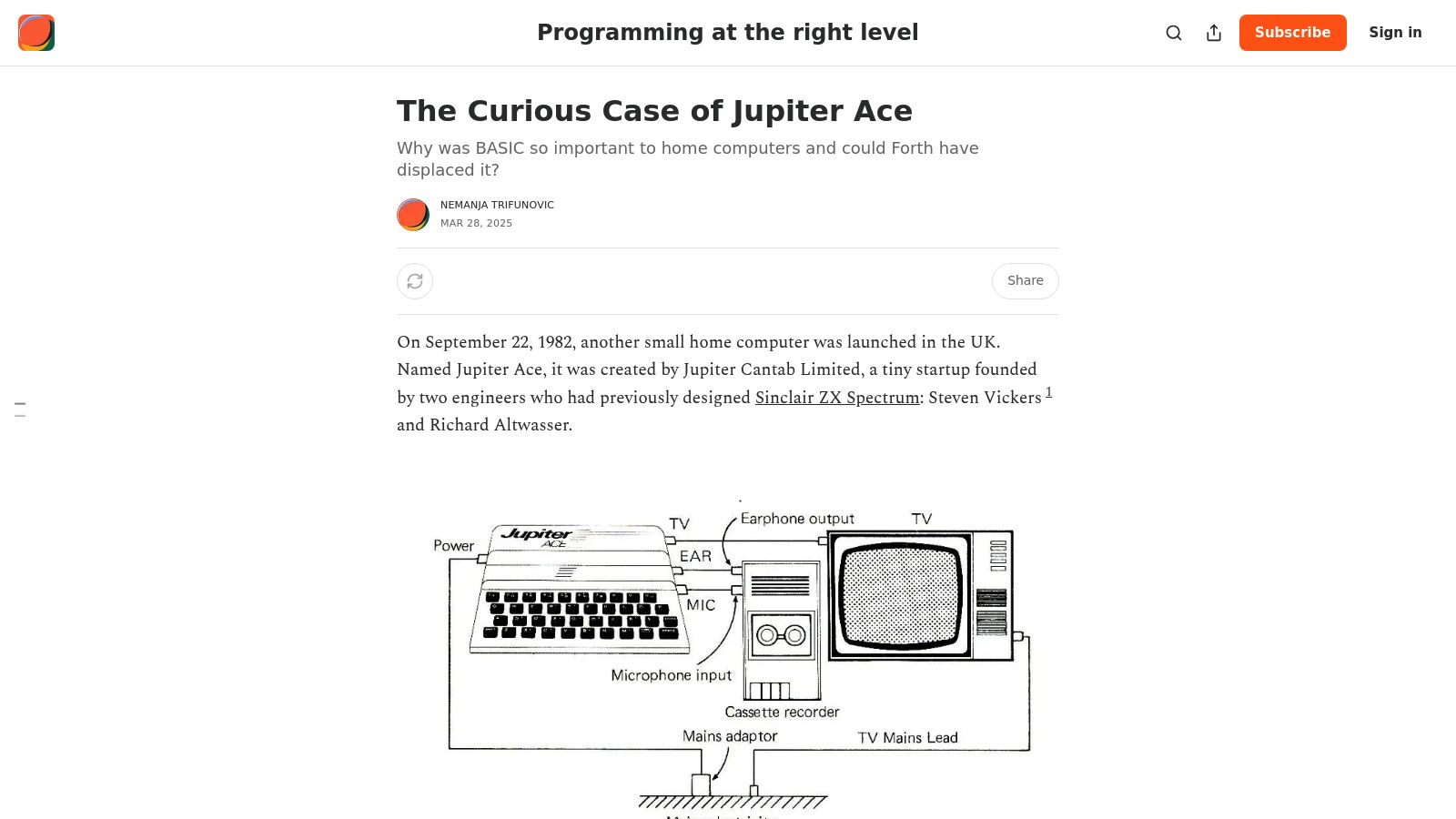 The Curious Case of Jupiter Ace – Old School Computer