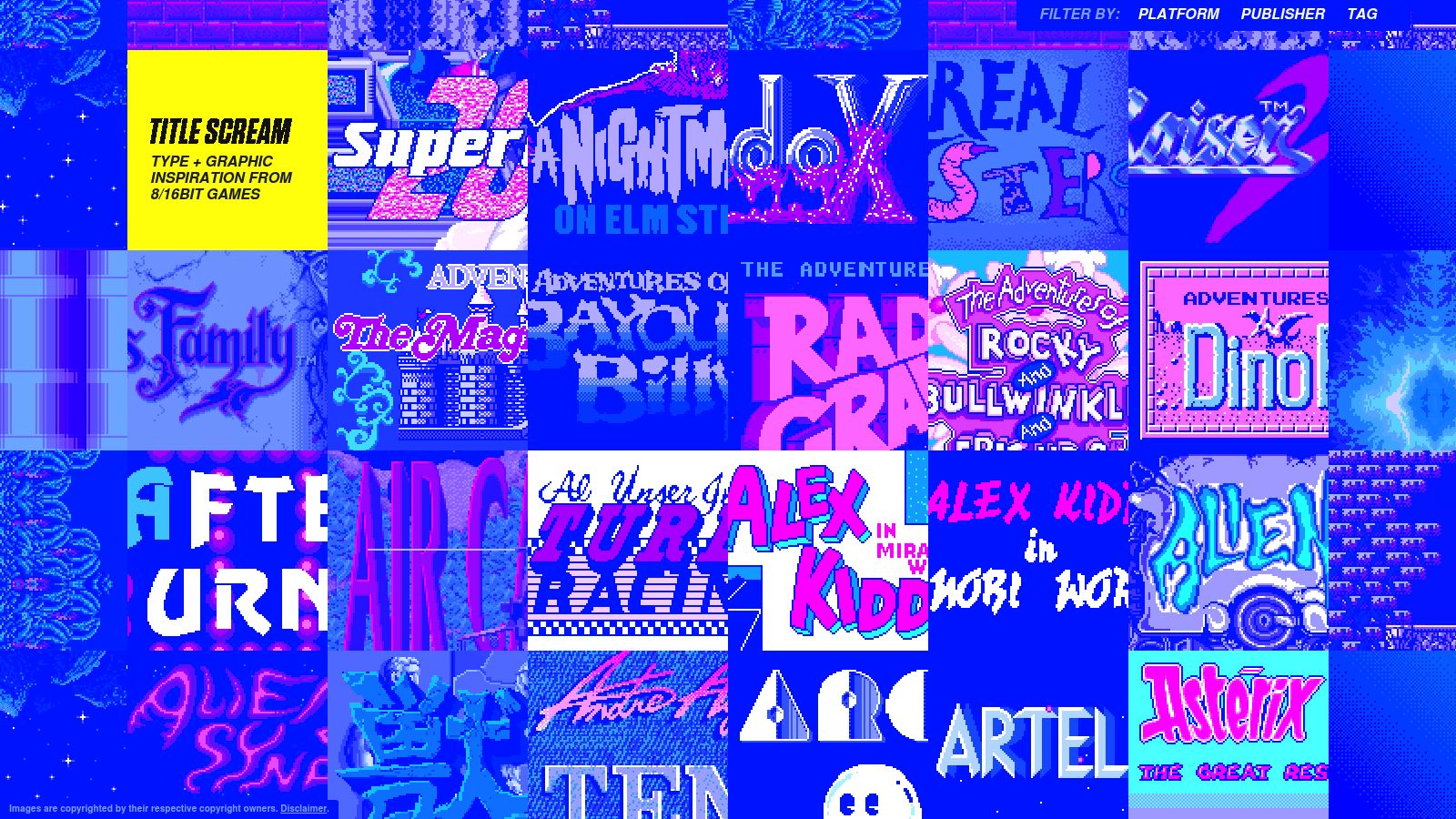 Title Scream: Type + Graphic Inspiration From 8/16bit Games – Old ...