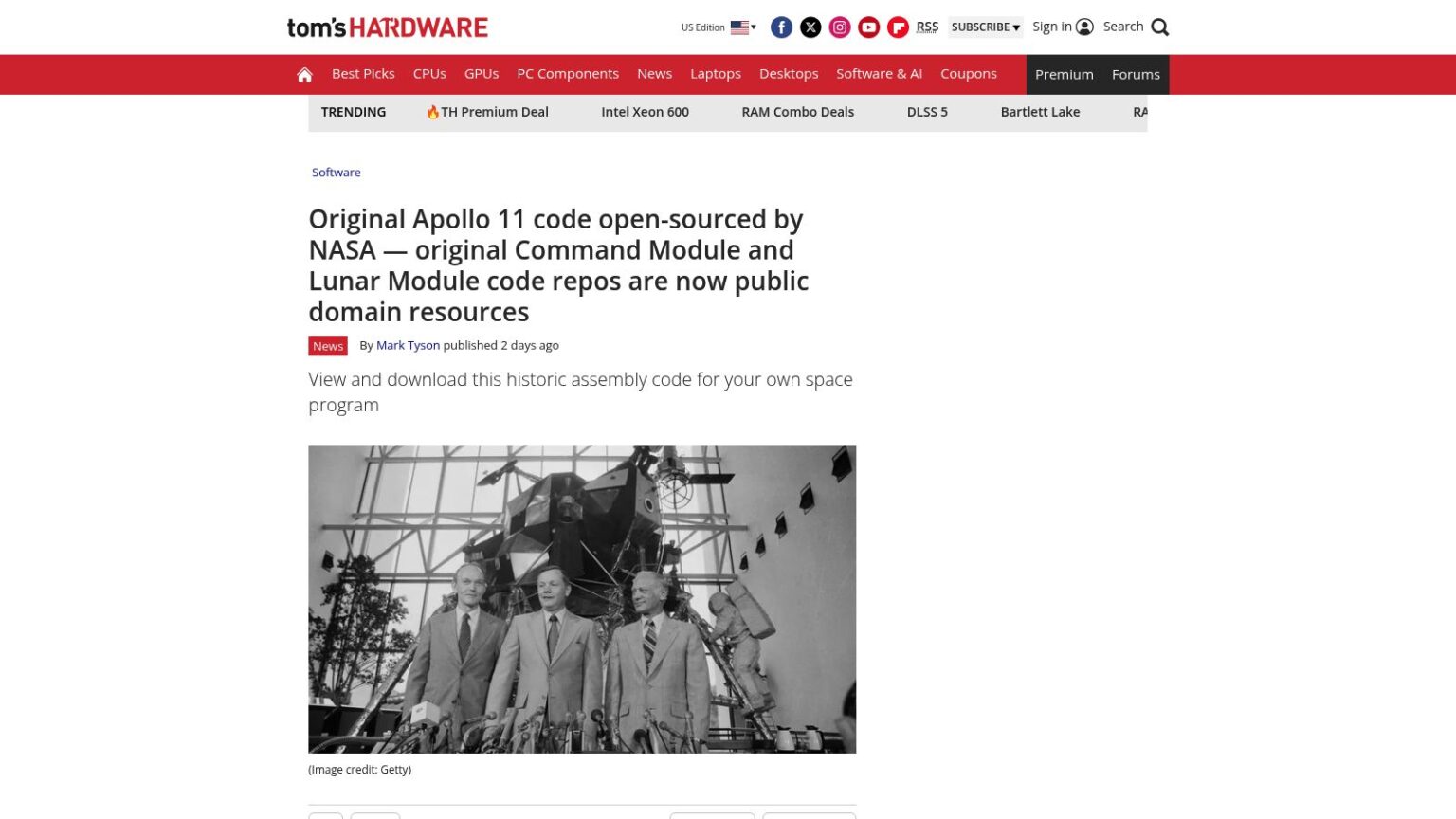 Original Apollo 11 Code Open-Sourced by NASA — Original Command Module ...